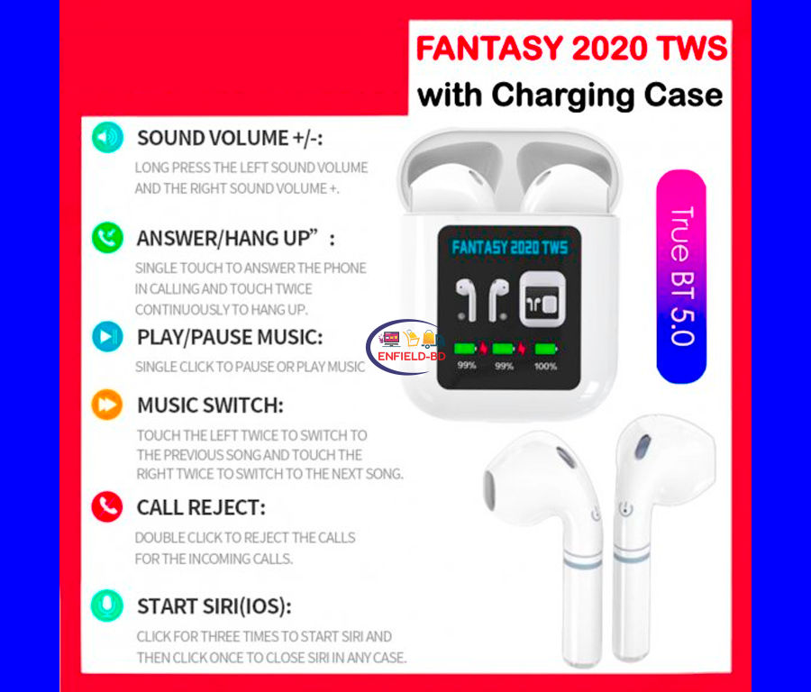 Fantasy 2020 TWS Bluetooth Earphone Subwoofer Stereo