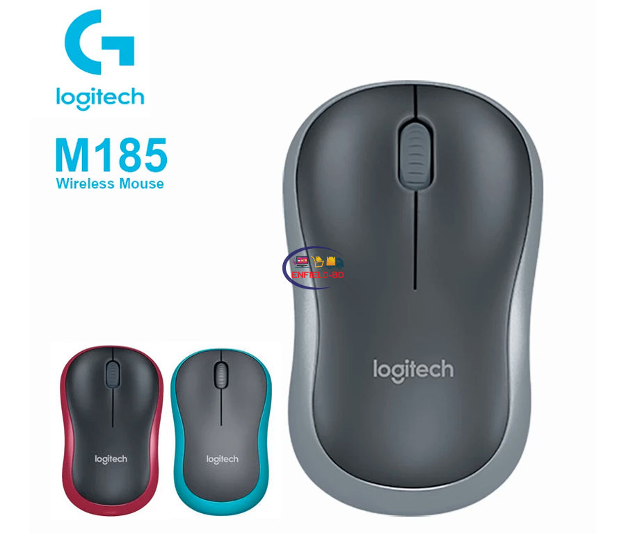  Logitech M185 Wireless Mouse, 2.4GHz with USB Mini