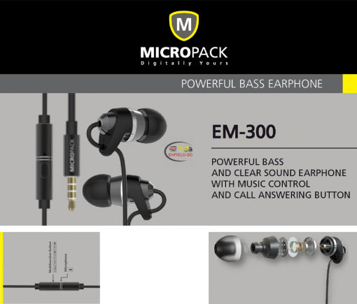 Earphones / Headset MICROPACK EM-300 EARPHONE 3.5mm Aluminum And Gold-plated Enfield-bd.com