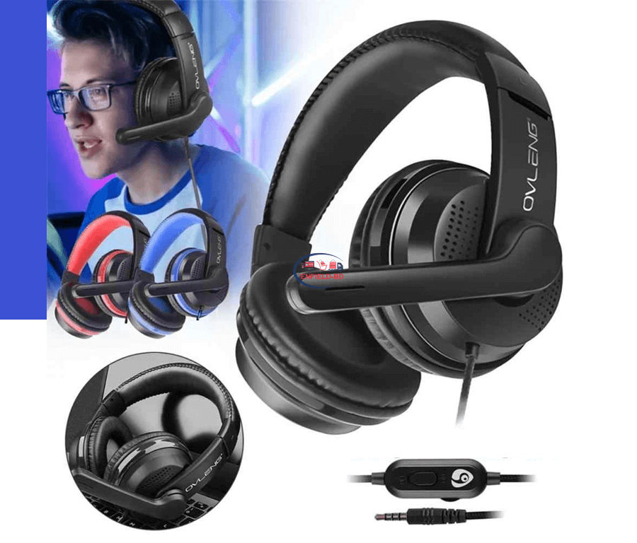 OVLENG OV P6 3.5MM Stereo Led Light Gaming Headphone Black