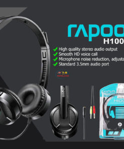 Earphones / Headset RAPOO H100 3.5MM Single Port Lightweight Headphone Black Enfield-bd.com