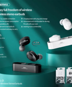 REMAX TWS 21 TRUE Bluetooth Dual Earbuds With Charging Dock