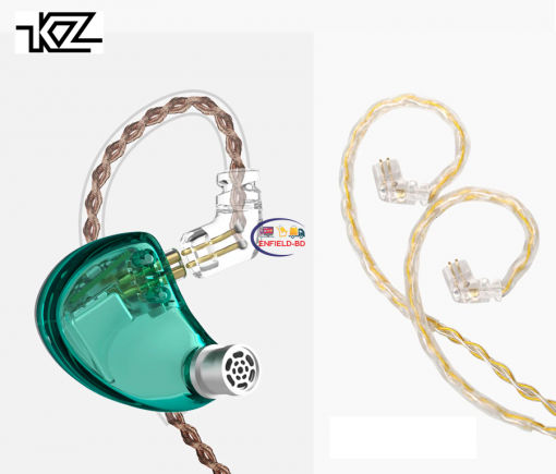 Earphones / Headset KZ AS12 in-Ear HiFi Metal Earphones Noise Canceling 6BA Balanced Armatures | Cyan Enfield-bd.com