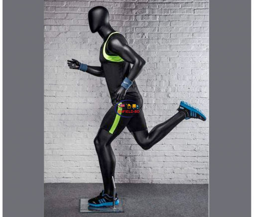 Full Body Mannequin Athletic Male Running Fiberglass Mannequin Black | RLF Enfield-bd.com