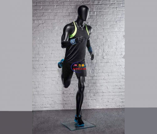 Full Body Mannequin Athletic Male Running Fiberglass Mannequin Black | RLF Enfield-bd.com