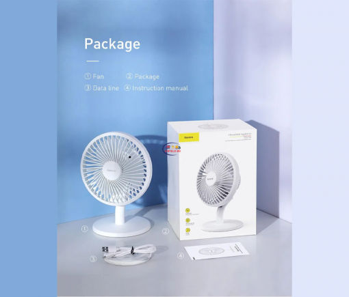 Gadget Home & Living BASEUS OCEAN FAN 4 WIND SPEEDS USB RECHARGEABLE COOLING FAN Enfield-bd.com