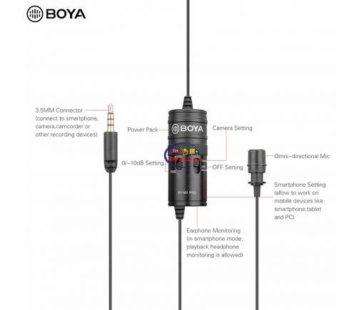 Gadget Home Audio BOYA BY M1 MICROPHONE 3.5MM CLIP-ON HIGH-QUALITY CONDENSER Enfield-bd.com