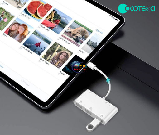 Gadget COTEETCI LIGHTNING OTG CARD READER 6 IN 1 CAMERA ADAPTER Enfield-bd.com