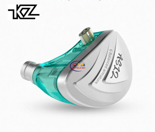 Earphones / Headset KZ AS12 in-Ear HiFi Metal Earphones Noise Canceling 6BA Balanced Armatures | Cyan Enfield-bd.com