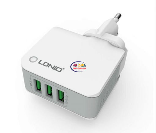 Gadget Ldnio A3303 3port USB Plug 5V 3.4a Universal Charger Enfield-bd.com