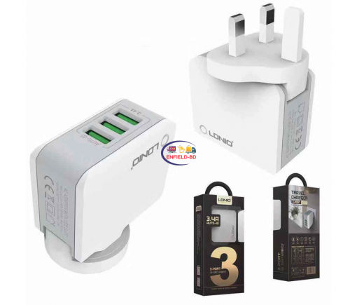 Gadget Ldnio A3303 3port USB Plug 5V 3.4a Universal Charger Enfield-bd.com