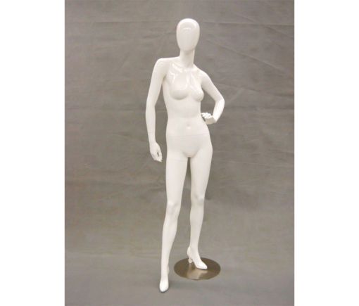 Full Body Mannequin Mannequins And Display Dummy Abstract Female Mannequin (Built In Heel) Glossy White A-00560-Z Enfield-bd.com