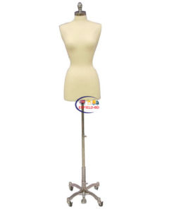 Half Body Mannequin Mannequins And Display Dummy Female Dress Form With Chrome Rolling Base White Color A-002700-Z Enfield-bd.com 