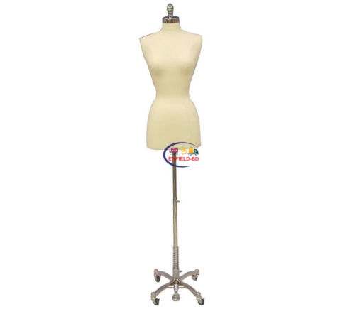 Half Body Mannequin Mannequins And Display Dummy Female Dress Form With Chrome Rolling Base White Color A-002700-Z Enfield-bd.com