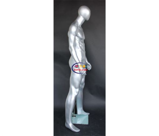 Full Body Mannequin Mannequins And Display Dummy Male Egghead Mannequin Silver Color A-001250-Z Enfield-bd.com