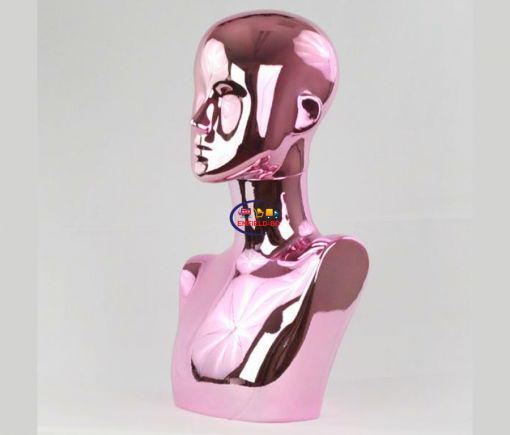 Mannequin Body Dummy Parts Abstract Display Head Female Mannequin Plastic Chrome Pink P-500-S Enfield-bd.com