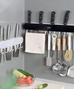 Kitchen & Dining Smart Knife Storage Rack Color: Black Gray Enfield-bd.com 