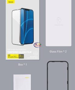 Gadget Baseus Tempered Glass For iPhone 13 13 Pro Max Screen Protector For iPhone 12 Tempered Film Full Cover Screen Protector Glass Enfield-bd.com