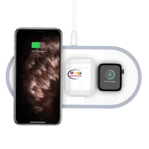 Enfield-bd.com Gadget Hoco 3 in 1 Wireless Charger Pad Qi Fast Charging For iPhone 11 12 Pro Max XS XR Quick Charger