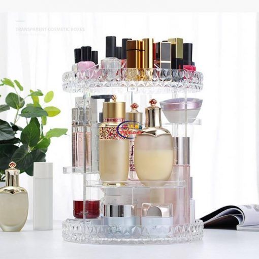 Home & Living 360 Rotating Crystal Cosmetic Organizer Cosmetic Storage Box Multifunction Detachable Makeup Organizer Enfield-bd.com