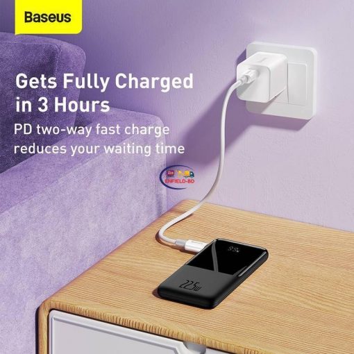 Gadget Charger & Adapter Baseus 22.5W Fast Charge Power Bank 10000mAh ELF Digital Display Type-C Built in Cables For iPhone 13 12 11 pro max mini Samsung S21 S20 Xiaomi Enfield-bd.com