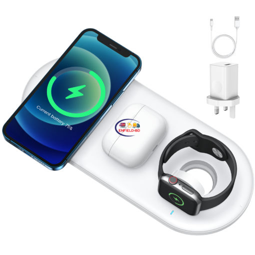 Charger & Adapter Joyroom JR-A27 3in1 Wireless Charger 20w Watch Storage Magnectic Wireless Charger With 24w Charger Cable Enfield-bd.com
