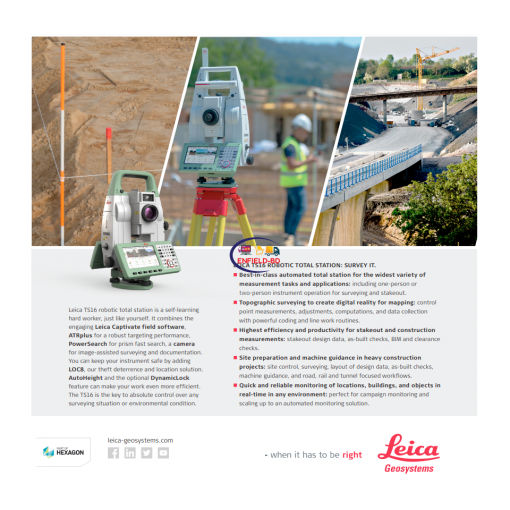 Industrial And Scientific Leica TS13 Full Robotic Total Station Mid-range Total Station | Switzerland Enfield-bd.com