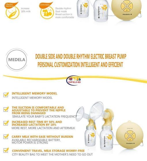 Medela Original Feeding Baby Double Electric Breast Pump Mother Large Suction Ultra-quiet Lactating 150ml Milk Bottles Enfield-bd.com