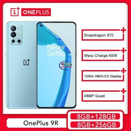 Global OnePlus 9R 5G 8GB-128GB Smartphone Snapdragon 870 6.55” 120Hz AMOLED Screen 65W Warp Enfield-bd.com