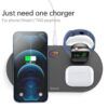 Gadget Mcdodo 15W MagSafe Magnetic 3in1 Wireless Charger (For Mobile/TWS/Apple_Watch) CH706 | Black Enfield-bd.com