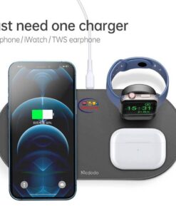 Gadget Mcdodo 15W MagSafe Magnetic 3in1 Wireless Charger (For Mobile/TWS/Apple_Watch) CH706 | Black Enfield-bd.com
