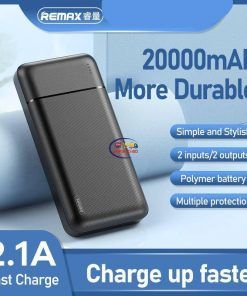 Gadget Power Banks Remax Lango RPP-166 Powerbank 20000mAh Black External battery Charger for Smartphone Portable Mobile Charger Enfield-bd.com 