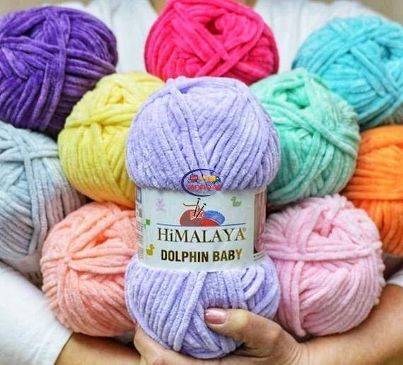 Himalaya Dolphin Baby Chenille Yarn, Green - 80345