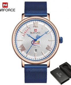 Enfield-bd.com Gadget Smart Watch NAVIFORCE NF3006 Men Watch Sport Waterproof Fashion Man Wristwatch Military Army Business Mesh Stainless Steel Quartz Male Clock 3006