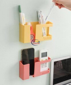 Kitchen & Dining Home & Living Double Layer Wall Mounted Organizer Box Punch Free Remote Holder Control Plug Wall Storage Charging Hooks Phone Multifunctional Enfield-bd.com