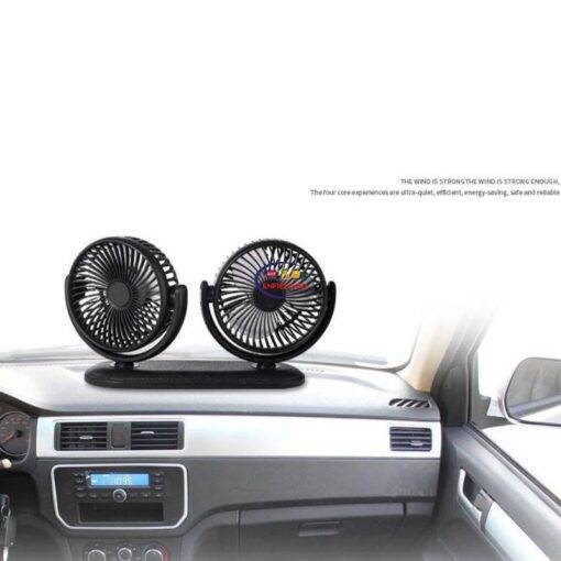 Enfield-bd.com Bike & Car Home & Living USB 5V 2A Fan 360° Rotatable Dual Head Car Fan Adjustable 3 Speeds Dashboard Desk Auto Fan for Vehicle Truck Van SUV RV Boat