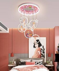 Enfield-bd.com Tools & Home Improvement Tools & Machinary Girl Home Decoration Modern Chandelier For Bedroom Ceiling Lamps Interior Lighting Pink Smart Led Chandeliers Indoor Lighting