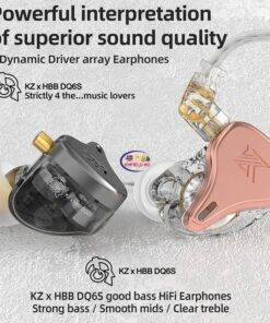 Enfield-bd.com Gadget Earphones / Headset KZ x HBB DQ6S Dynamic Driver Array Earphone Bass Metal Headset HiFi Music 