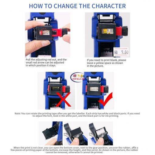 Enfield-bd.com Industrial And Scientific Packaging & Shipping Supplies Price Tag machine 8 Digits Handheld Price Labeller Label Date Maker Pricing with 10pcs Price Labels Paper 1pcs Refill Ink Roll