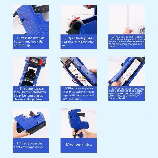 Enfield-bd.com Industrial And Scientific Packaging & Shipping Supplies Price Tag machine 8 Digits Handheld Price Labeller Label Date Maker Pricing with 10pcs Price Labels Paper 1pcs Refill Ink Roll