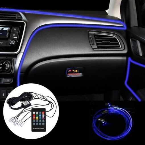 Enfield-bd.com Bike & Car Home & Living RGB Remote Control App Control Car Interior Light 6 Meter Ambient Lamp Car-styling Fiber Optic Atmosphere Lamps