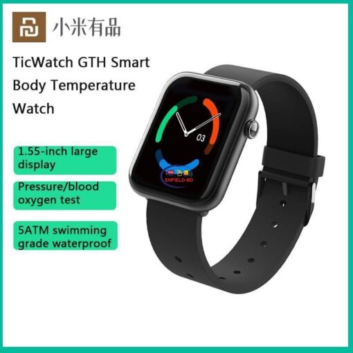 Enfield-bd.com Gadget Smart Watch TicWatch GTH Wearable Smartwatch Body Temperature Detection Blood Pressure Heart Rate Monitor Sports Bracelet Waterproof TicWatchGTH