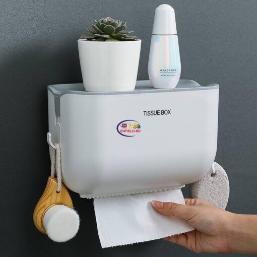 Enfield-bd.com Home & Living Toilet Paper Holder Waterproof Wall-mounted Toilet Paper Holder Roll Paper Storage Box Toilet Tissue Box Toilet Paper Box Rack