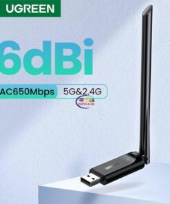 Enfield-bd.com Gadget UGREEN WiFi Adapter AC650Mbps 6dBi Antenna 5Ghz 2.4GHz Dual-band USB Ethernet Adapter for Desktop Laptop USB WiFi Network Card