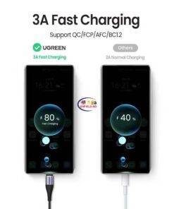 Enfield-bd.com Gadget Ugreen Magnetic Type C Cable 3A Fast Micro USB Charging Data Cable for Samsung Xiaomi Magnet USB C Charger Mobile Phone USB Cord 