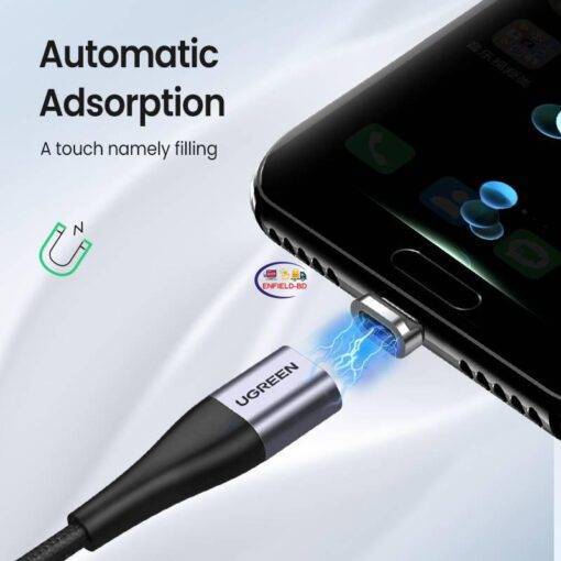 Enfield-bd.com Gadget Ugreen Magnetic Type C Cable 3A Fast Micro USB Charging Data Cable for Samsung Xiaomi Magnet USB C Charger Mobile Phone USB Cord