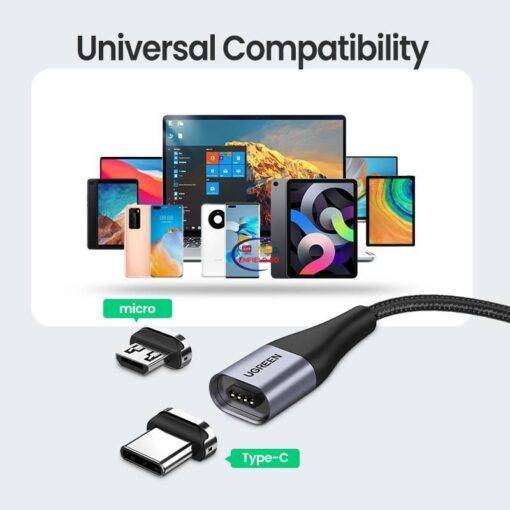 Enfield-bd.com Gadget Ugreen Magnetic Type C Cable 3A Fast Micro USB Charging Data Cable for Samsung Xiaomi Magnet USB C Charger Mobile Phone USB Cord