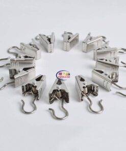 Enfield-bd.com Home & Living 10Pcs Clips Silver Rings Hanger Stainless Steel Shower Curtain Window Hanger Accessories Hook Spring Clamps Peg Pins Home Decor