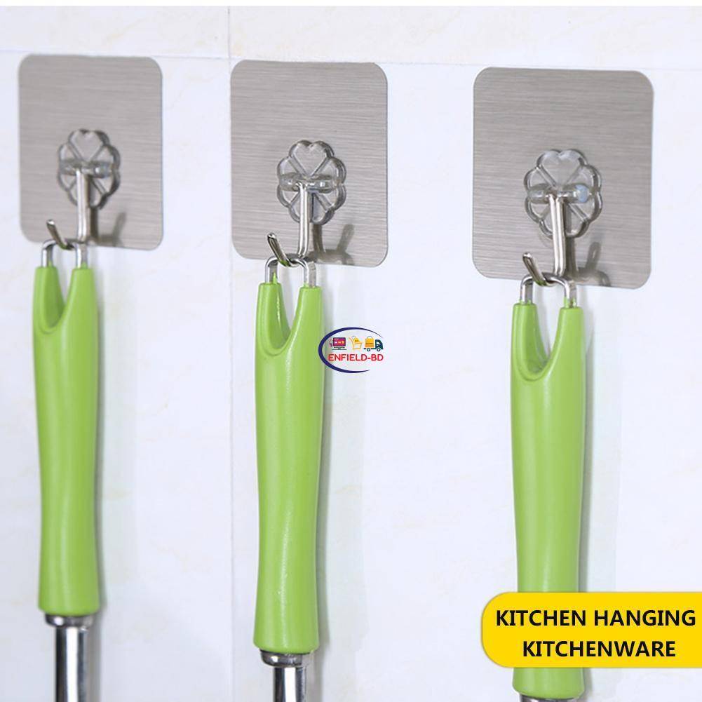 10PCS Adhesive Wall Hooks Hanging Seamless Sticky Hooks for Keys Bathroom  Shower