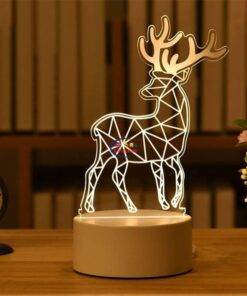 Enfield-bd.com Tools & Home Improvement Tools & Machinary 3D Lamp Acrylic LED Night Lights Christmas Party Decoration Night Light for Home Bedroom Decor New Year Wedding Neon Lamp USB 